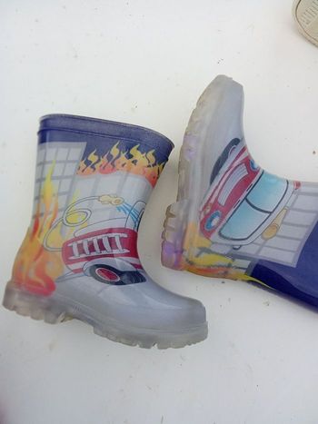 Paire de bottes garçon pompiers lumineuses taille 23, automne, hiver,pluie