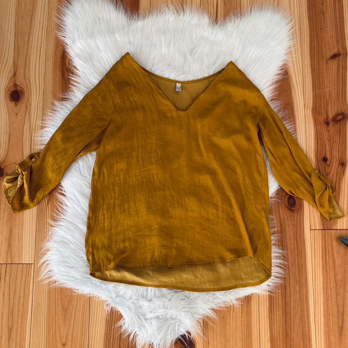 Blouse manches longues moutarde - photo numéro 3