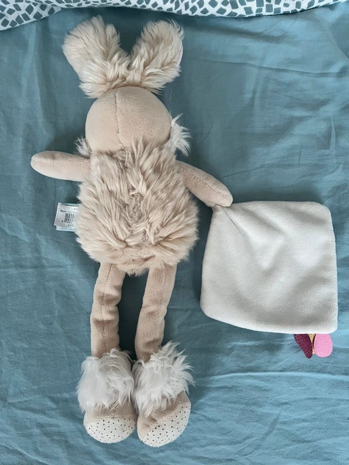 Doudou lapin mouchoir baby nat - photo numéro 4