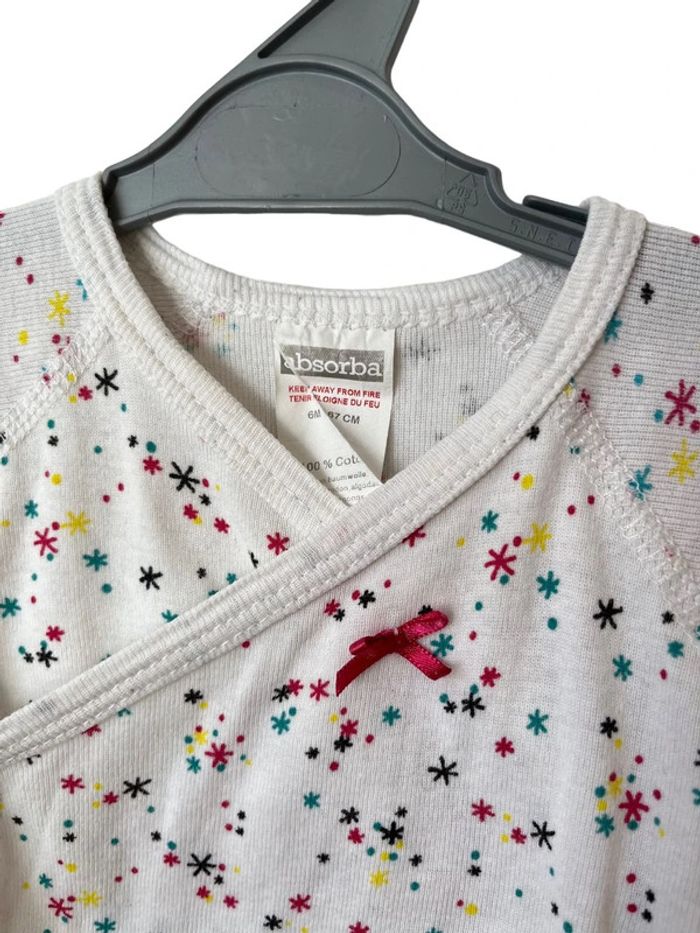 LOT de 2 bodies croisés à manches longues - Absorba 6 mois (67cm) - photo numéro 3