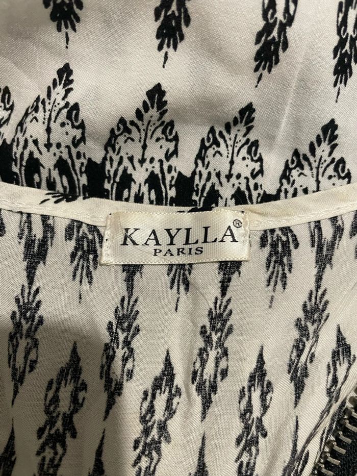 Robe tunique sans manche blanc à motifs noir kaylla taille 38 - photo numéro 7