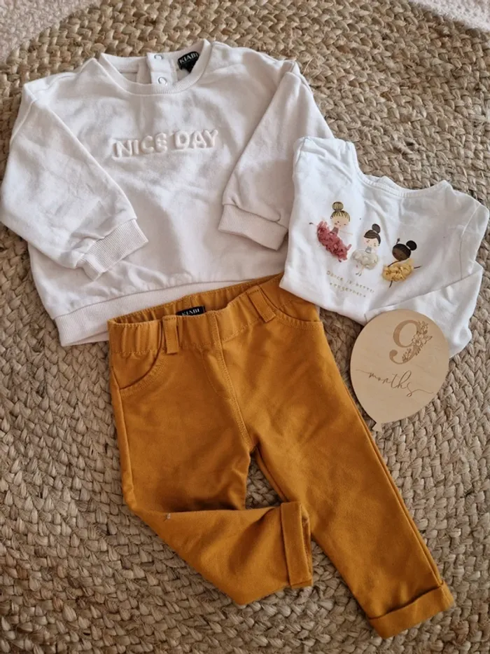 Ensemble t-shirt sweat legging kiabi bébé fille 9 mois