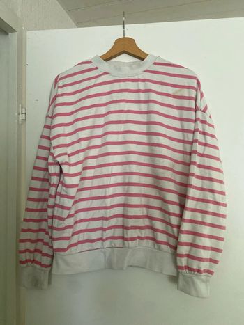 Sweat rose et blanc