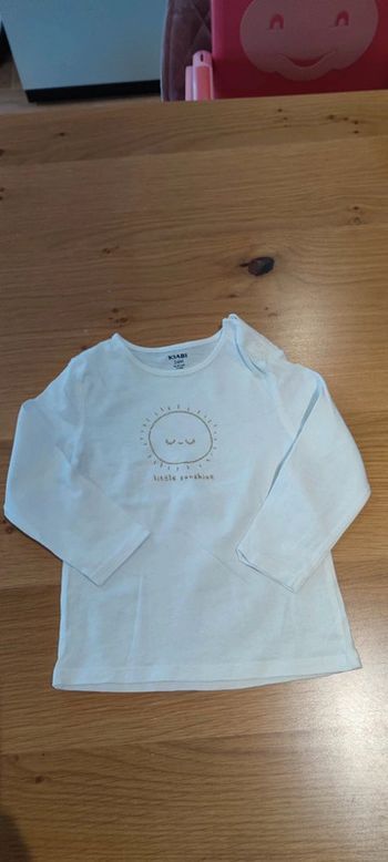 T-shirt ML blanc 24 mois Kiabi
