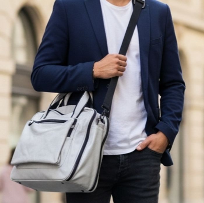 Sac de voyage en cuir pu lisse haute qualitie - photo numéro 4