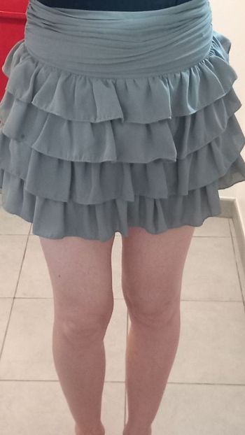 Jupe à volants kaki