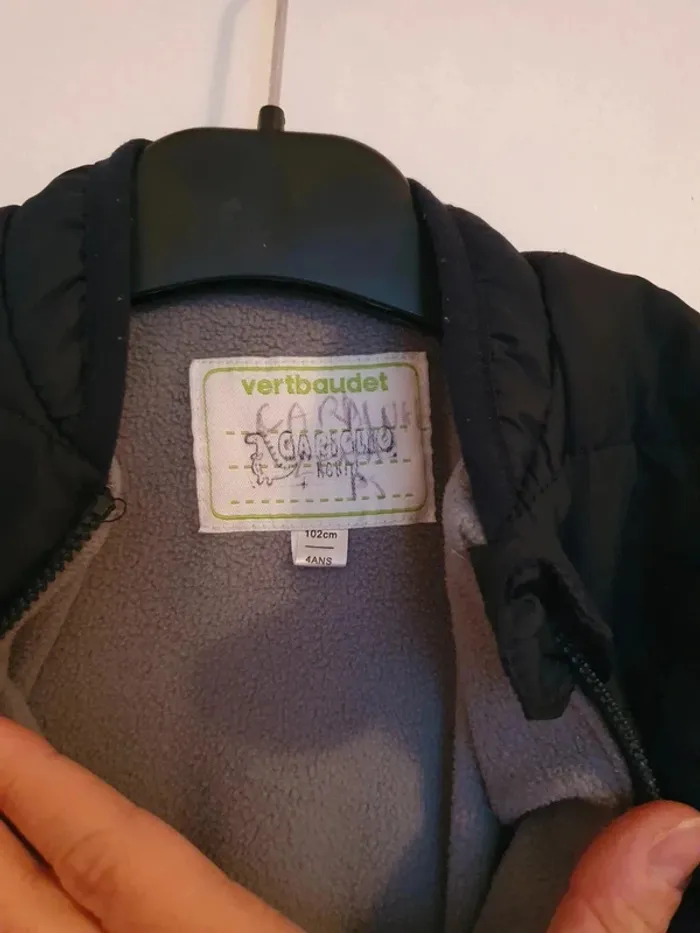 Veste bombers doudoune bleu foncé vertbaudet 4 ans - photo numéro 4
