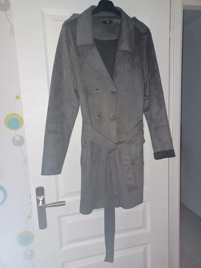 Manteau demi saison suedine