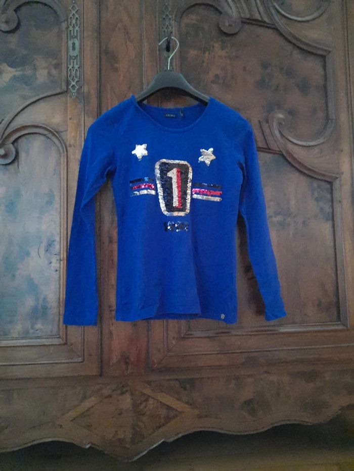 Tee-shirt à manches longues avec sequins réversibles