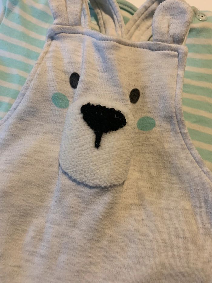 Lot de deux ensemble salopette - taille 3 mois - photo numéro 14