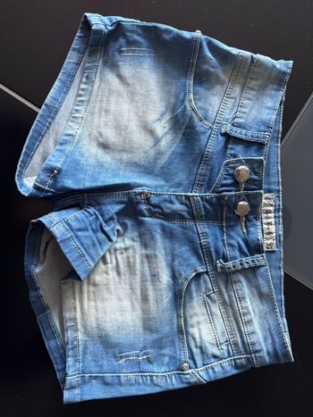Short jean boutons brillants 36