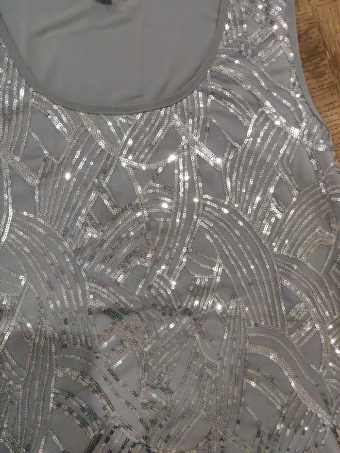 Débardeur grande taille sequins argentés taille XL - photo numéro 4