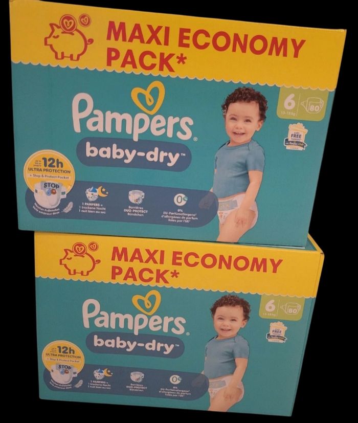 160 couches Pampers taille 6 lot de 2 cartons 👌 ENVOI RAPIDE