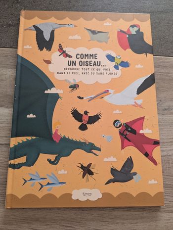 Grand livre comme un oiseau avec dragon et autres espèces volantes ou imaginaires