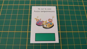 Carte Va sur la case Autos tamponneuses jeu de société Monopoly junior à la fête foraine Hasbro #B83