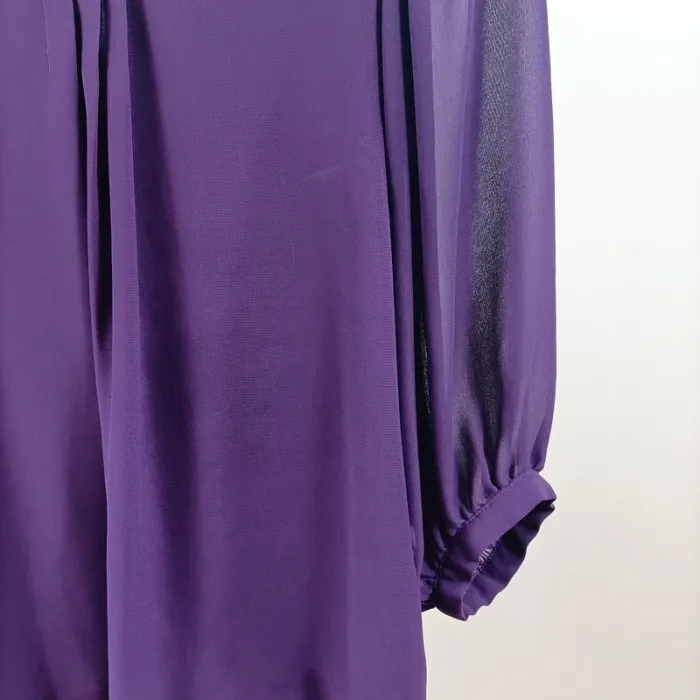 Blouse violette fluide manches bouffantes transparence légère Grain de Malice T38 A1436 - photo numéro 3
