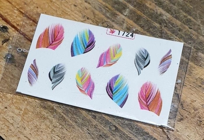 Stickers d'ongles plumes multicolores