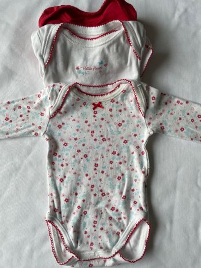 Lot de 3 bodies manches longues coton bio 3 mois