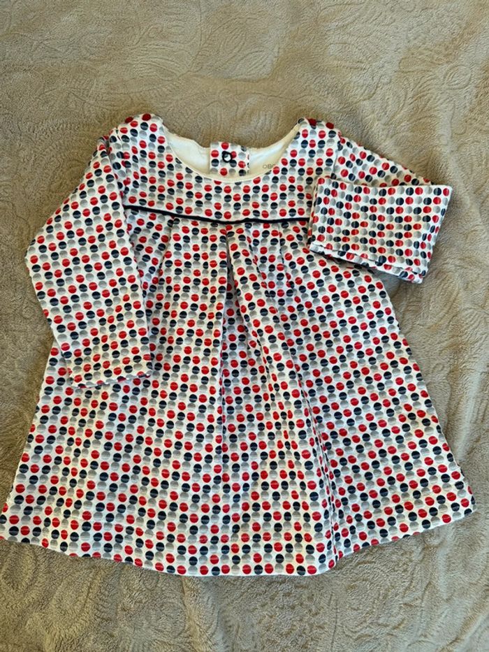 Robe en coton manches longues bébé fille 12 mois Obaïbi