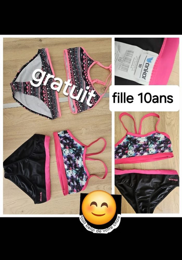 Maillot de bain 2 pièce fille 10 ans +1 gratuit - photo numéro 8