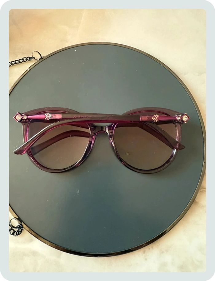 Lunette de soleil ronde rose/violet - photo numéro 2