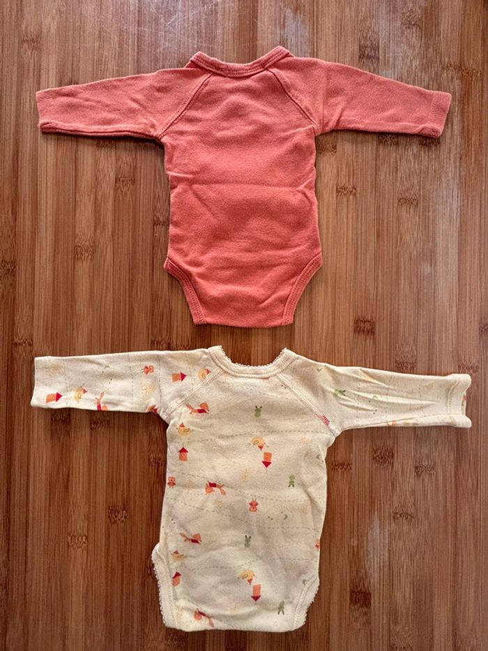 Lot de 2 bodys manches longues 1 mois - photo numéro 4