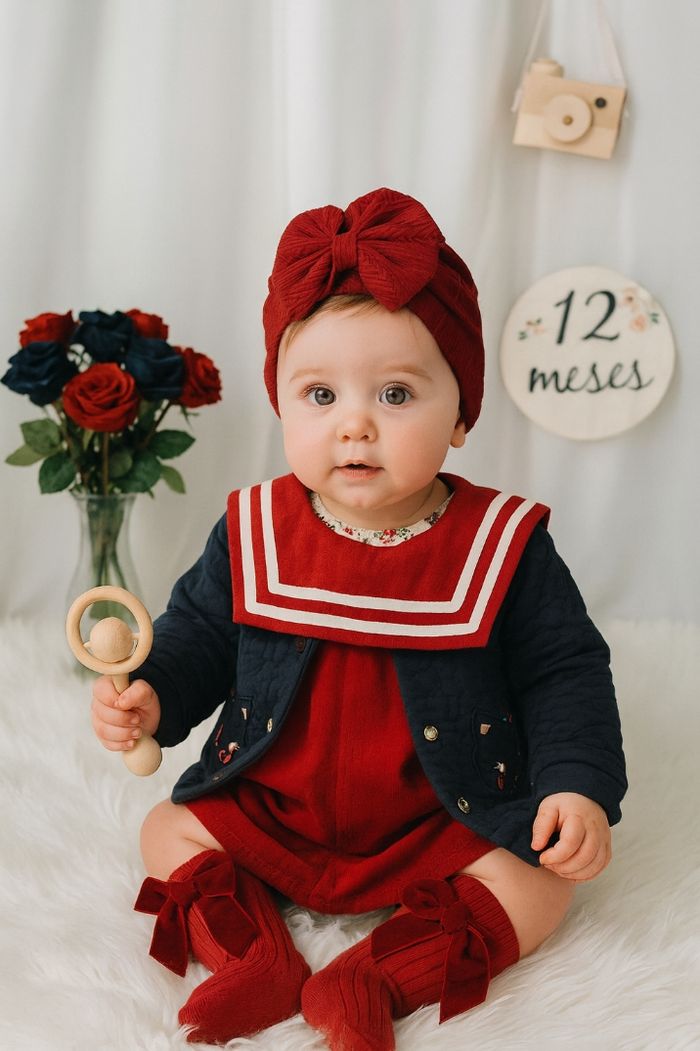 Ensemble complet 5 pièces sergent major fille 12 mois 🎀
