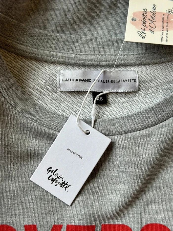 Sweat gris imprimé en rouge, taille XS - Galeries Lafayette - photo numéro 4