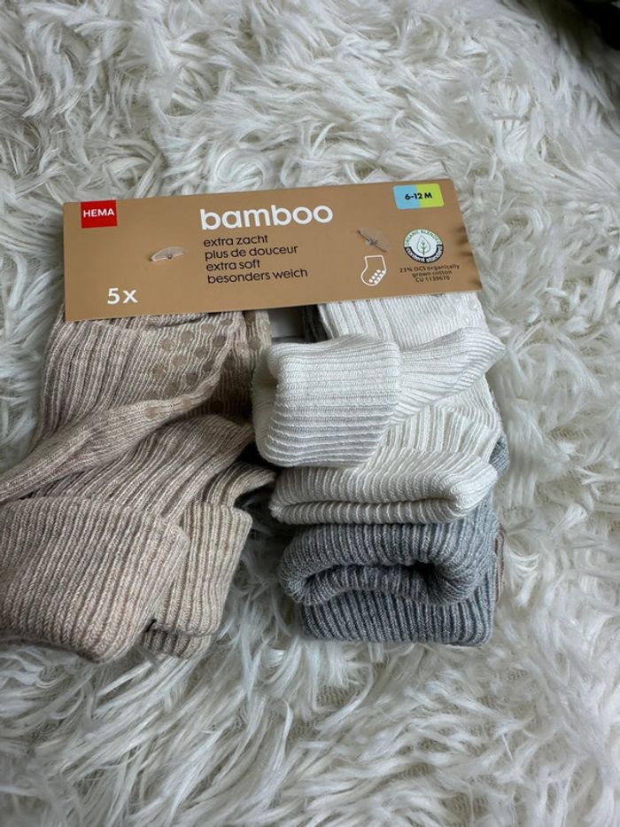 Lot de 5 paires de chaussettes Hema taille 6-12 mois en bambou - photo numéro 2