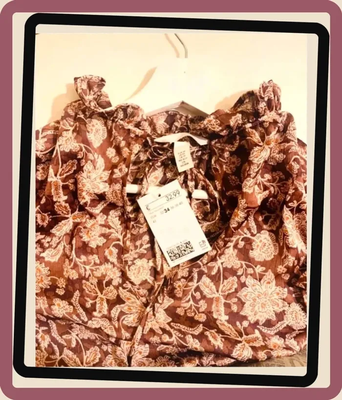 Magnifique blouse imprimée florale à volants neuve H&M T/34-36 - photo numéro 12