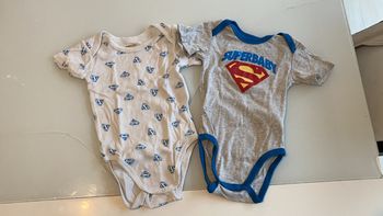 Lot de 2 body super baby 18 mois manches courtes