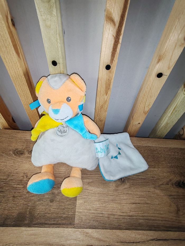 Lion renard baby nat jaune et bleu