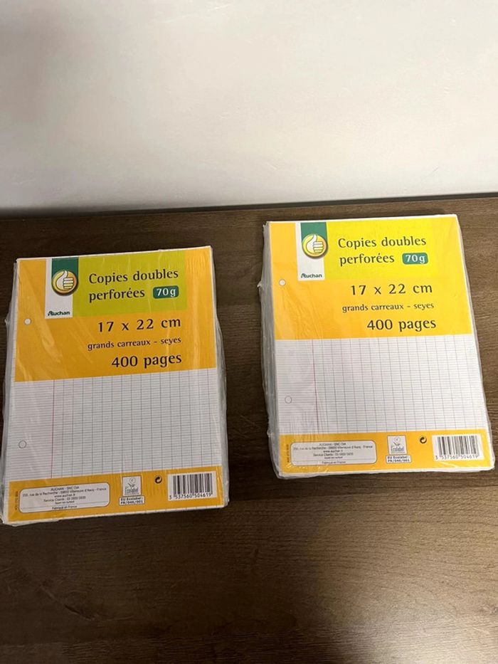Lot de 4 paquets copies doubles 17x22 cm