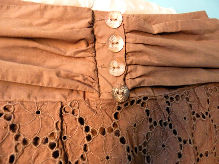 Jupe Femme IKKS 36 S kakie taille haute ceinture maille anglaise TBE - photo numéro 5