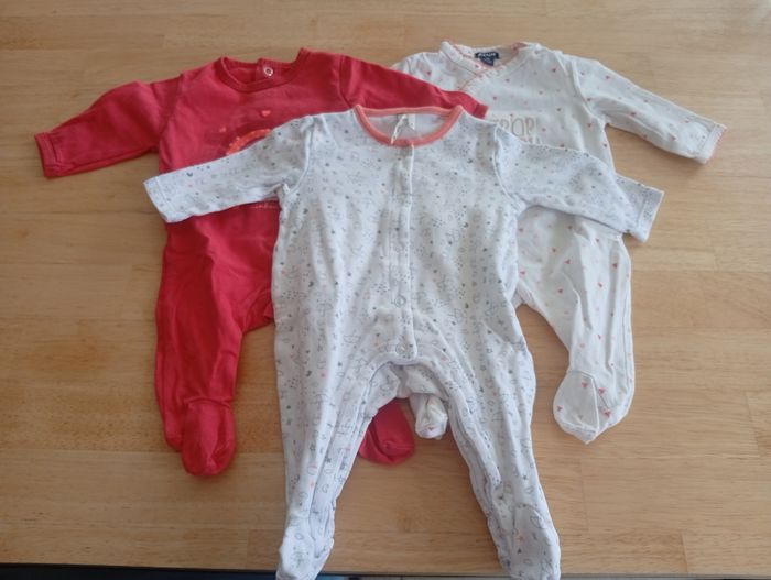 Lot de Pyjamas Manches Longues Léger Fille 1 Mois