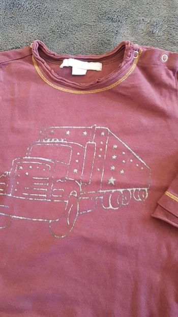 T-shirt manche longue Bordeaux 18 mois