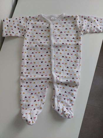 Pyjama motif coeur 3blanc mois