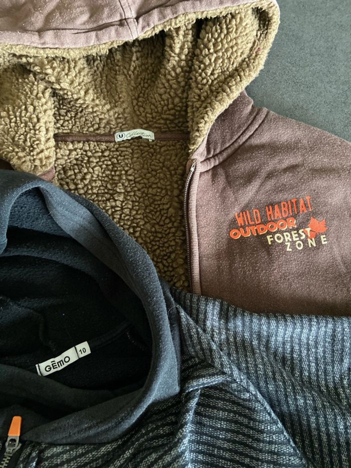 Lot de 2 sweats à capuche dont un bien chaud (polaire) garçon 10 ans - photo numéro 4