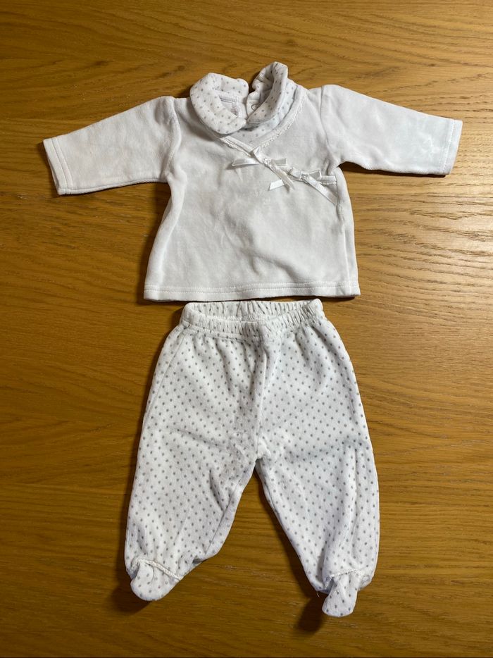 Kimadi Pyjama 2 pièces blanc Taille 1 mois - photo numéro 2