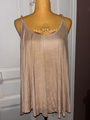 Debardeur bretelles tresses taille unique beige