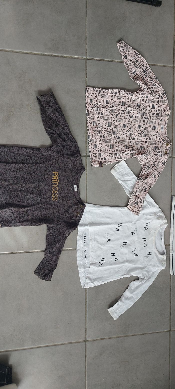Lot de 5 T-shirt manches longues 12 mois - photo numéro 3
