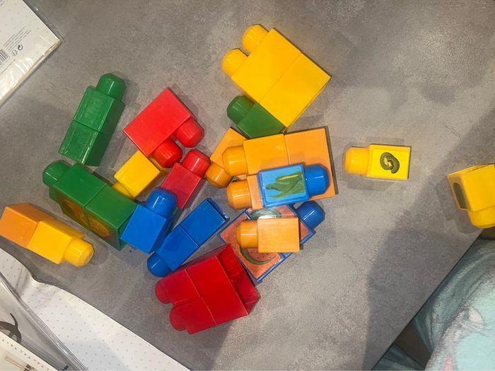 Lot cubes lego enfant bébé premier âge fruit et légumes bricks blocs - photo numéro 3