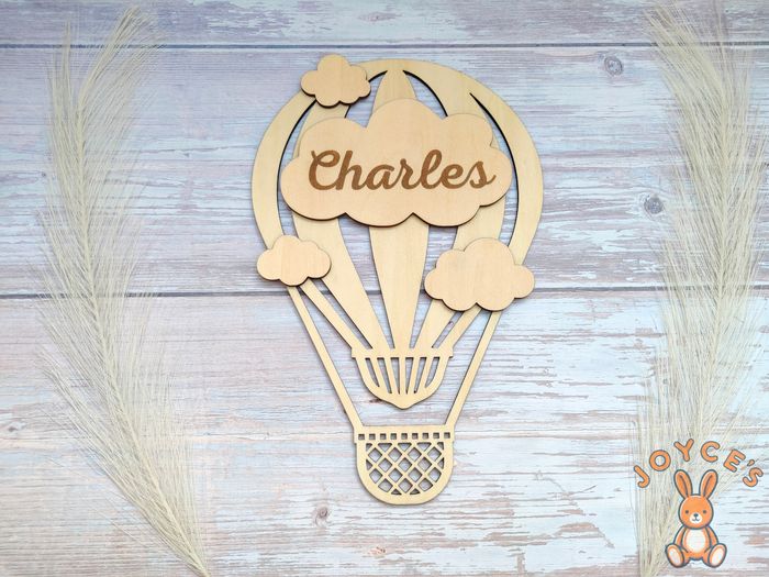 Décoration personnalisée de Chambre ou porte Montgolfière avec prénom au choix - photo numéro 2