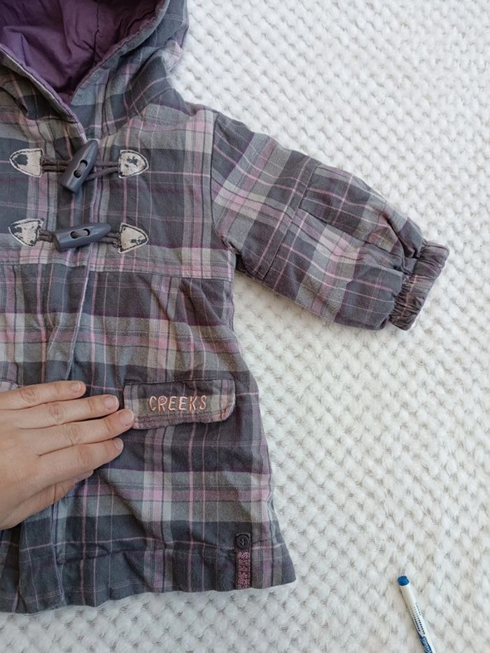 🔸 Manteau Style Écossais Gris & Rose – Creeks 6 Mois 🔸 - photo numéro 6