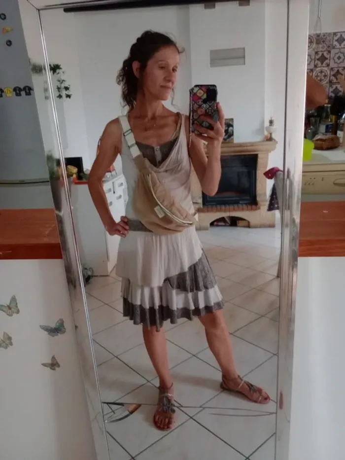 Banane velours marron et beige grande qualité