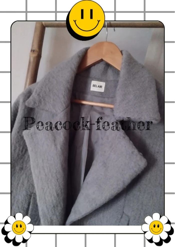 Manteau gris laine bouillie TU - photo numéro 5