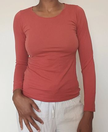 T-shirt manches longues corail T.S