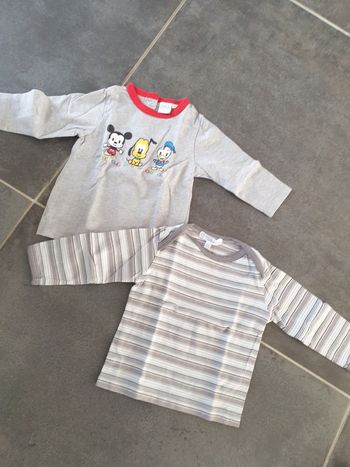 Lot 2 tee shirts manches longues 6 mois