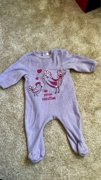 Pyjama velours violet Kiabi – 3 mois
