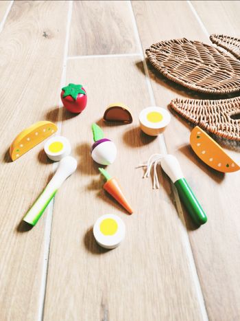 🍓Dinette lot petits légumes et fruits en bois marque Djeco